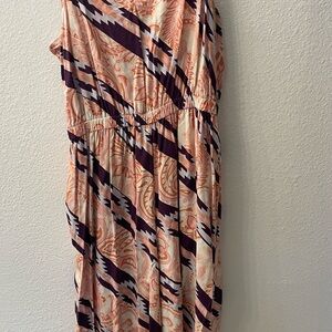 Peach, Purple & Cream Printed Romper